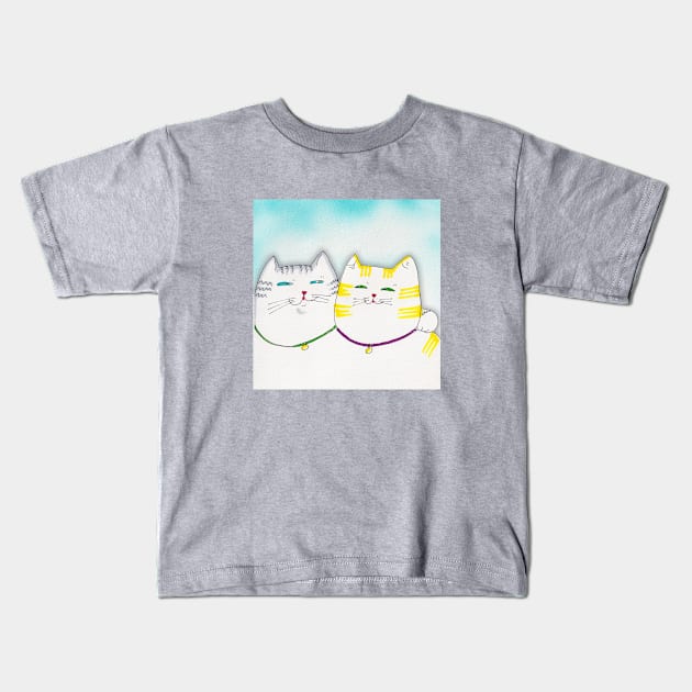 BFF Kitties Kids T-Shirt by HelenDBVickers